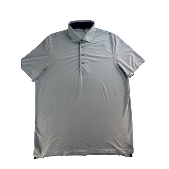 Greyson Other - GREYSON Mens Golf Polo Shirt Blue White Stripe Short Sleeve Size XL Stretch Wick